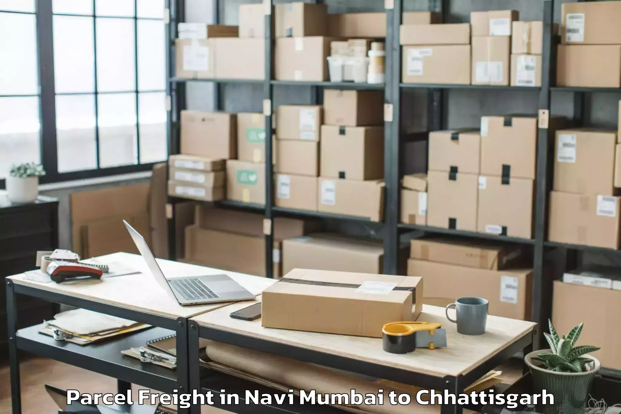 Book Navi Mumbai to Khairagarh Parcel Freight